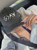 God is greater than the highs and lows hat — vintage washed black christian baseball cap
